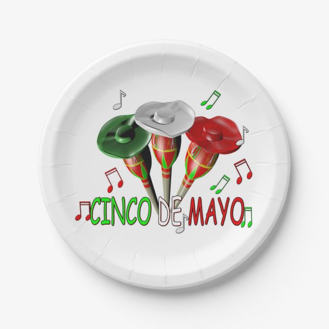 Happy Cinco de Mayo Pappteller (Vorderseite)