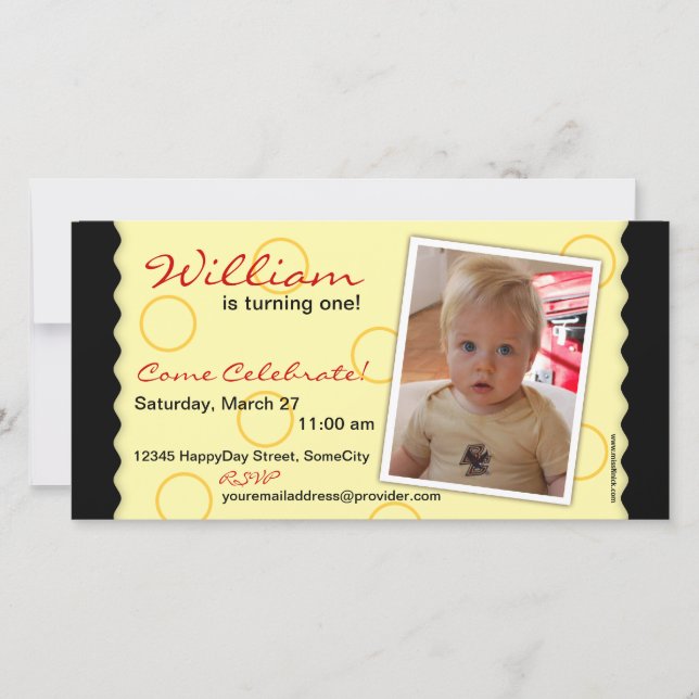 Happy Circle Foto Card: Schwarz & Gelb (Vorderseite)