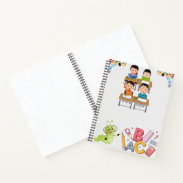 Happy Classroom Kids with Bookworm Teacher Notizbuch