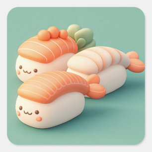 Happy Clay Sushi Trio Aufkleber