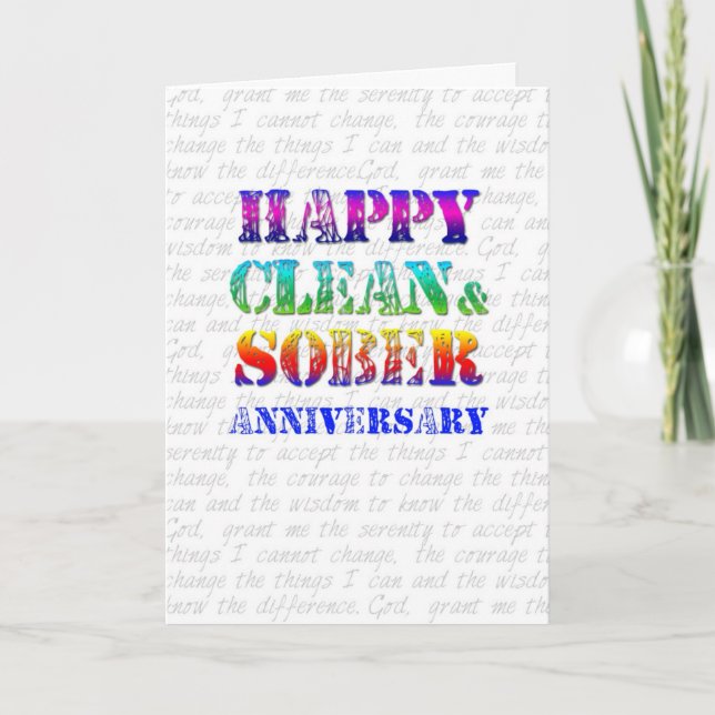 Happy Clean & Sober Jubiläum Karte (Vorderseite)