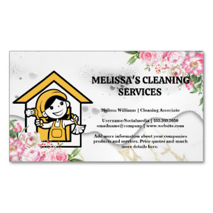 Happy Cleaner   Seife   Blumen Magnetische Visitenkarte