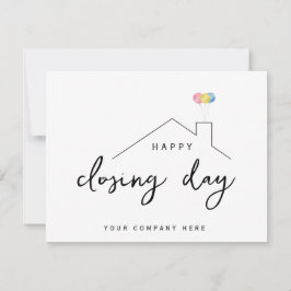 Happy Closing Day Real Anwesen Balloons Karte