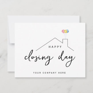 Happy Closing Day Real Anwesen Balloons Karte