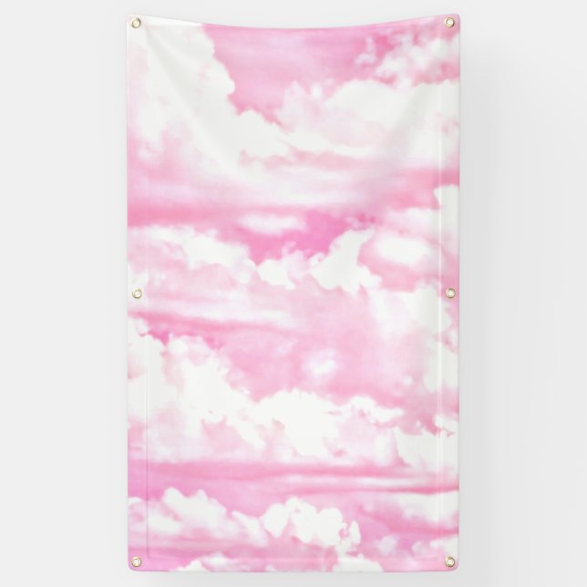 Happy Clouds Pink Display Banner (Vertikal)