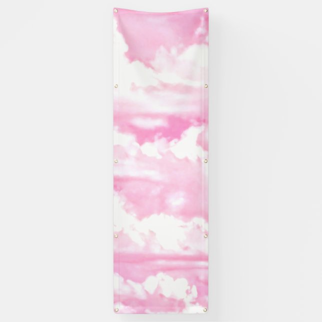 Happy Clouds Pink Display Banner (Vertikal)