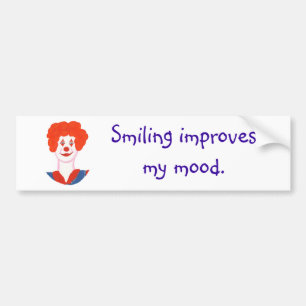 Happy Clown Face, Lächeln verbessert meine Stimmun Autoaufkleber