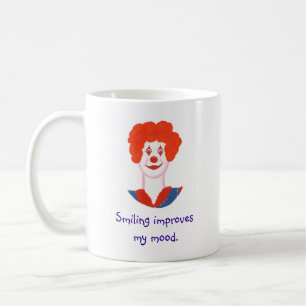 Happy Clown Face, Lächeln verbessert meine Stimmun Kaffeetasse