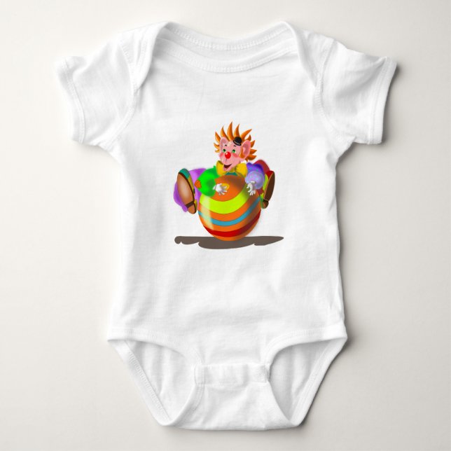Happy Clown Funny Baby Bodysuit Strampler (Vorderseite)