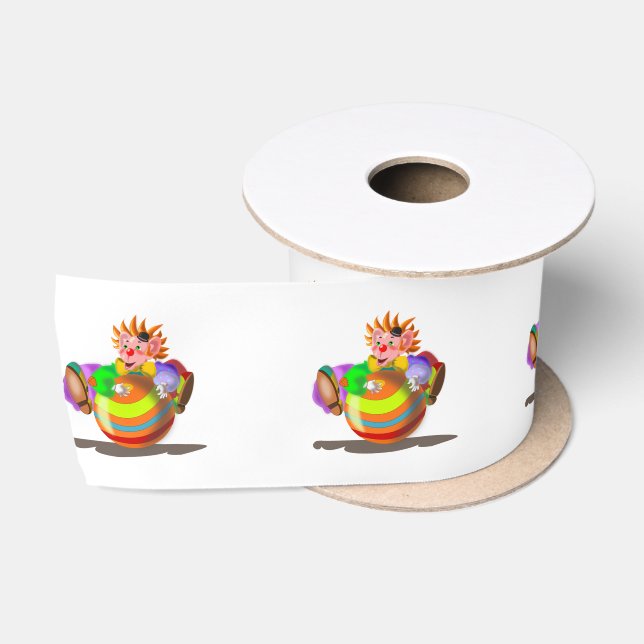 Happy Clown Funny Ribbon Satinband (Spule)