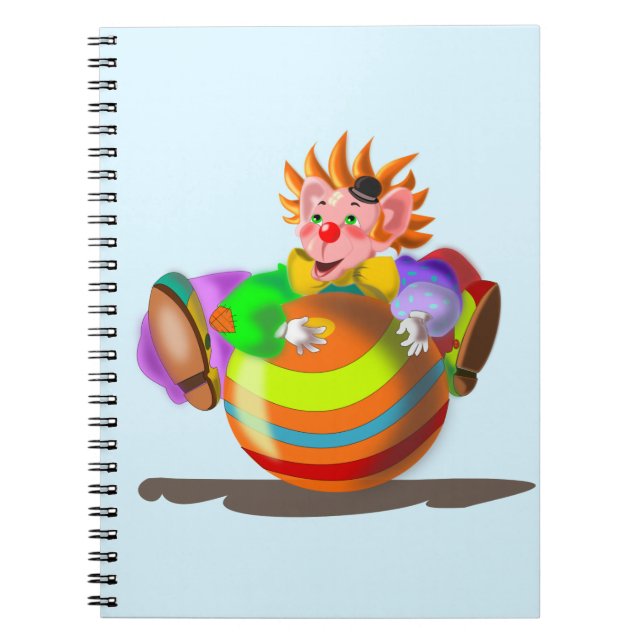 Happy Clown Notebook Circus - Ihre Farbe - Text Notizblock (Vorderseite)