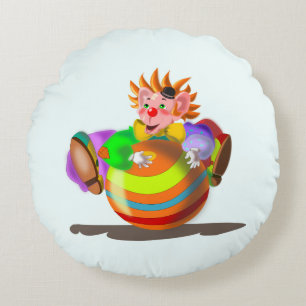 Happy Clown Round Pillow Rundes Kissen