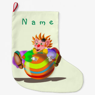 Happy Clown Weihnachten Strumpf mit Individuelle N Großer Weihnachtsstrumpf