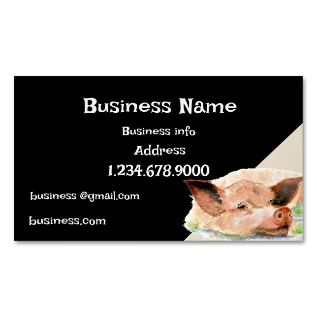 Happy Cochon ferme animal Carte de visite d'entrep (devant)