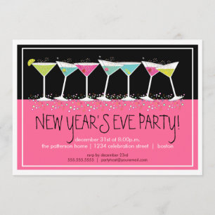 Happy Cocktails Silvester Party Einladung