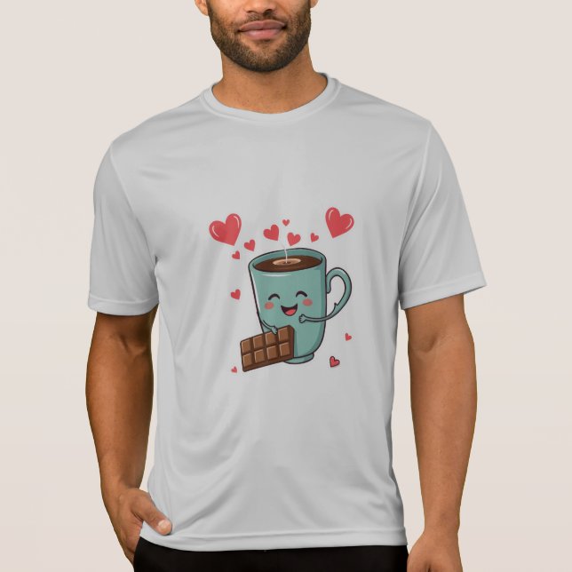 Happy Coffee & Chocolate – Cute Valentine T-Shirt (Vorderseite)