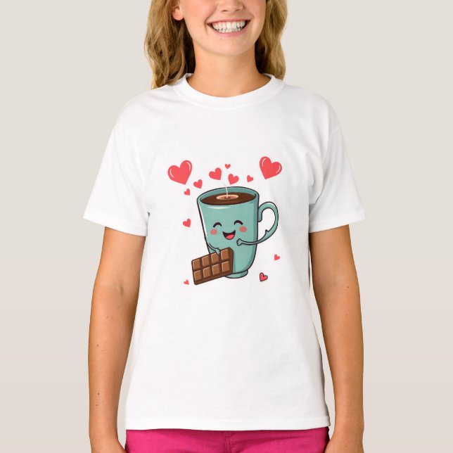 Happy Coffee & Chocolate – Cute Valentine T-Shirt (Vorderseite)