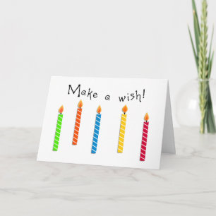 Happy Colorful Candles Birthday Wish Gruß Karte