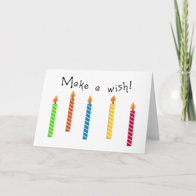 Happy Colorful Candles Birthday Wish Gruß Karte (Vorderseite)