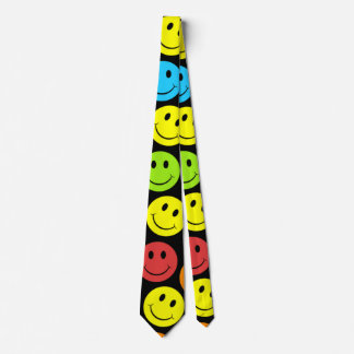 Happy Colorful Faces Pattern Krawatte