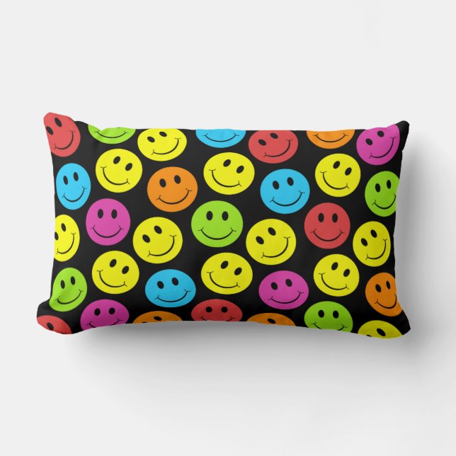 Happy Colorful Faces Pattern Lendenkissen (Vorderseite)