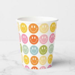 Happy Colorful Lächeln Gesichter Pappbecher