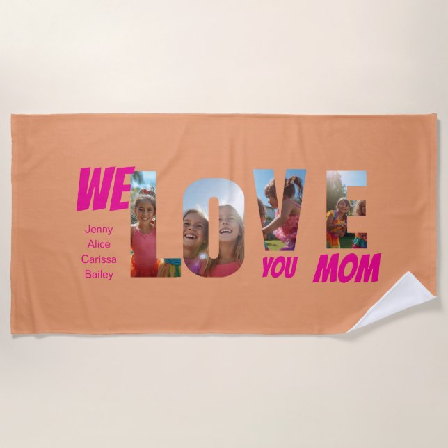 Happy Colorful Personalized Photo Art Strandtuch (Vorderseite)