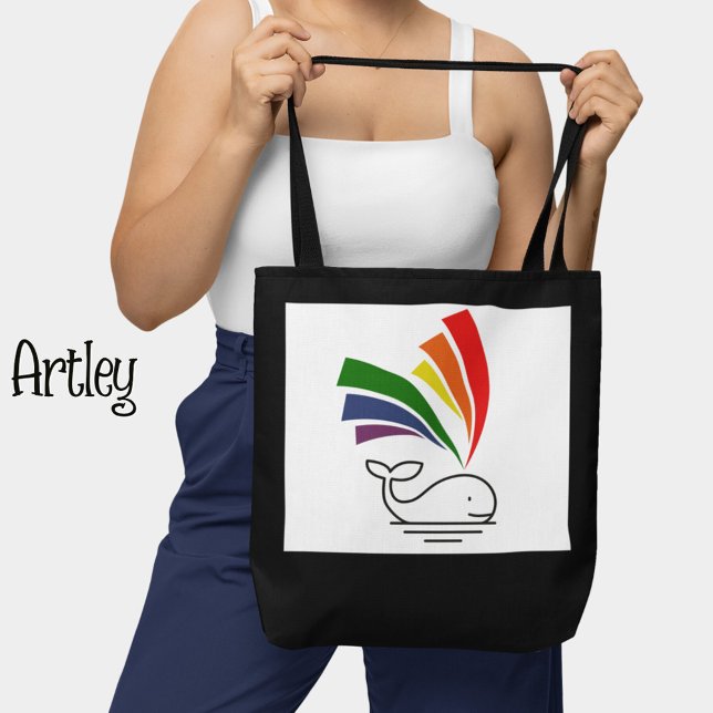 Happy Colorful Rainbow Gay Pride Whale Tasche (Von Creator hochgeladen)