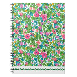 Happy colorful summer pattern botanical artwork notizblock