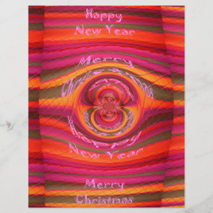 Happy Colors Frohe Weihnachten glückliche Neujahrs Briefbogen