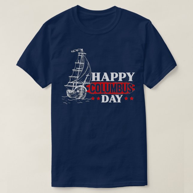 Happy Columbus Day Christopher Columbus Italian Na T-Shirt (Design vorne)