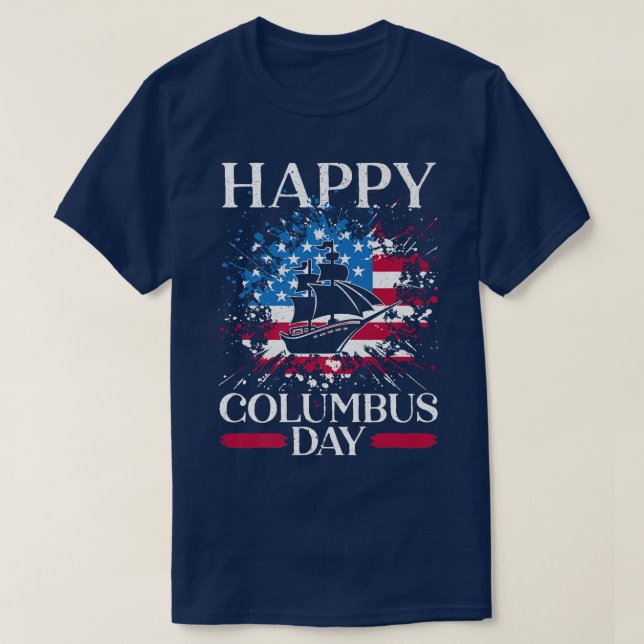 Happy Columbus Day Christopher Columbus Italian Na T-Shirt (Design vorne)