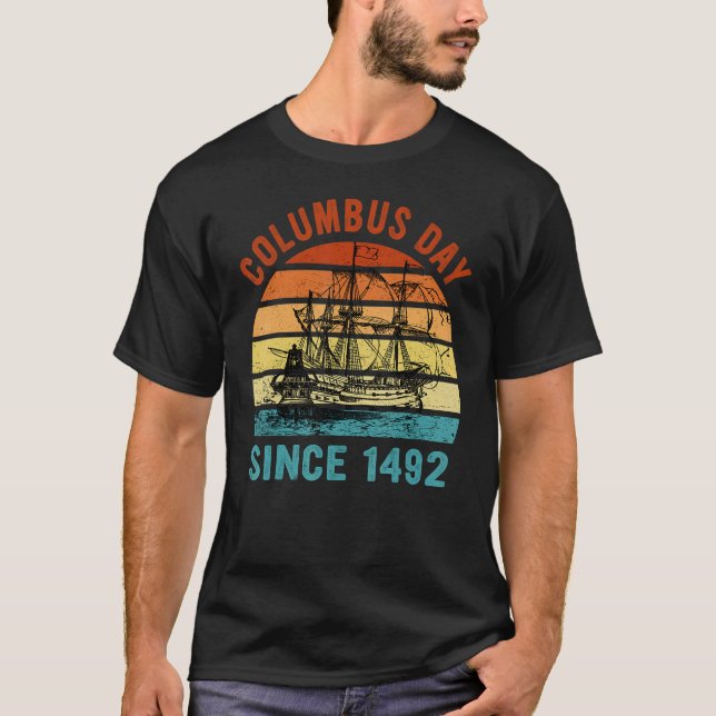 Happy Columbus Day First Italian American Navigato T-Shirt (Vorderseite)