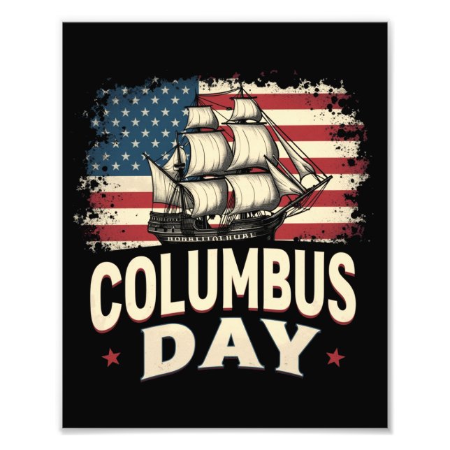 Happy Columbus Day of Exploration and Reflection Fotodruck (Vorne)