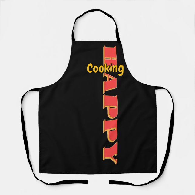 Happy Cooking Black Koch Schürze (Vorderseite)