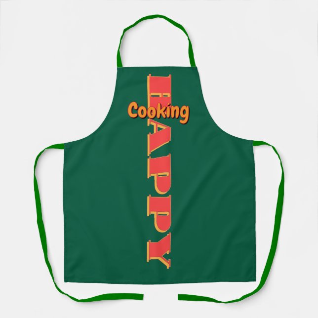 Happy Cooking Green Schürze (Vorderseite)