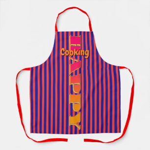 Happy Cooking Red Blue Stripe Schürze