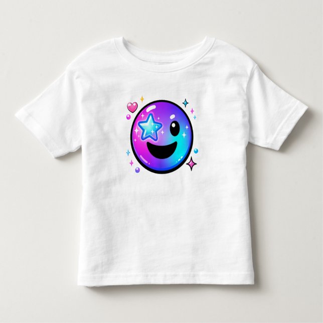 Happy Cool Smiley Face Y2K Toddler T-Shirt (Vorderseite)