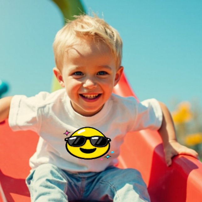 Happy Cool Smiley Face Y2K Toddler T-Shirt (Von Creator hochgeladen)