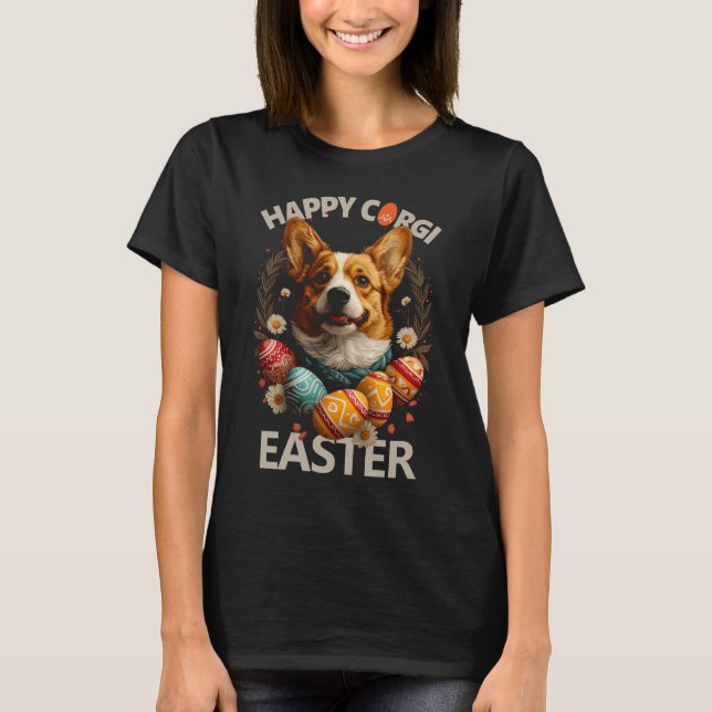 Happy Corgi Oaster T-Shirt (Vorderseite)