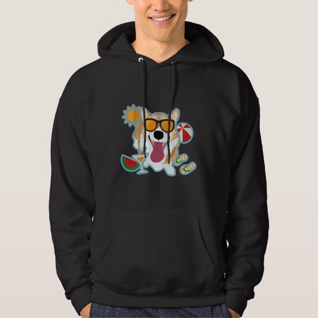 Happy Corgi Summer Hoodie (Vorderseite)