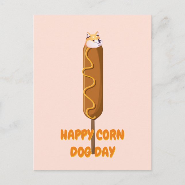 Happy Corn Dog Parody Postcard Postkarte (Vorderseite)