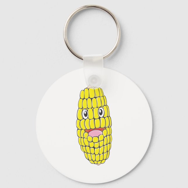Happy Corn Gemüse Schlüsselanhänger (Vorderseite)