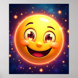 Happy Cosmic Eyes Emoji Poster