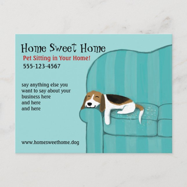 Happy Couch Dog | Niedlicher Beagle für Schlafen Postkarte (Vorderseite)