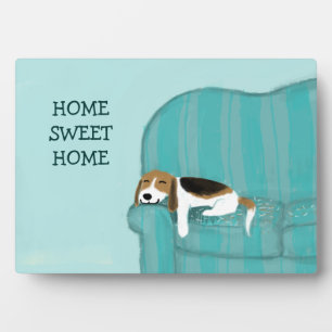 Happy Couch Dog - Zuhause Sweet Zuhause Beagle Fotoplatte