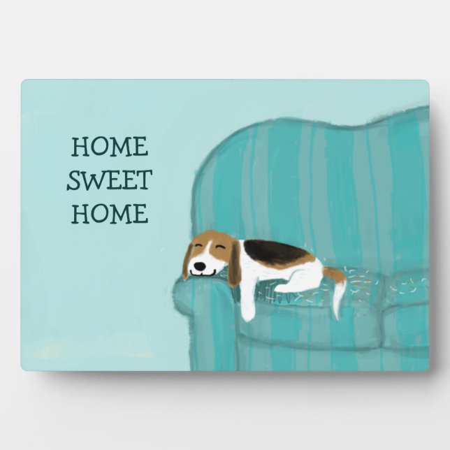 Happy Couch Dog - Zuhause Sweet Zuhause Beagle Fotoplatte (Vorderseite)