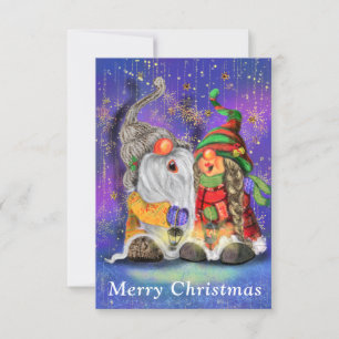 Happy Couple Gnome Weihnachtskarte