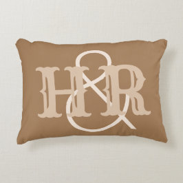 Happy Couple Initials on a Accent Pillow Dekokissen
