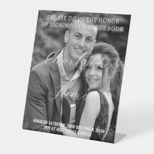 Happy Couple Mariage Livre d'invité Panneau de tab